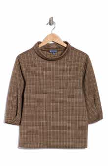 Democracy Plaid Mock Neck Crop Top