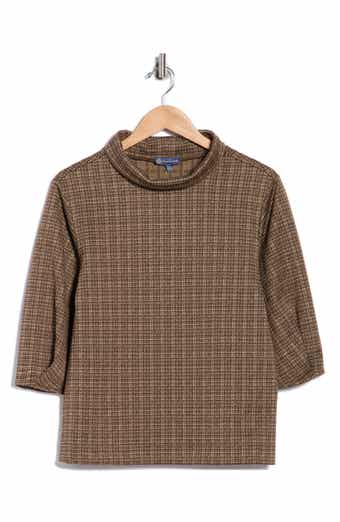 Democracy Plaid Mock Neck Crop Top