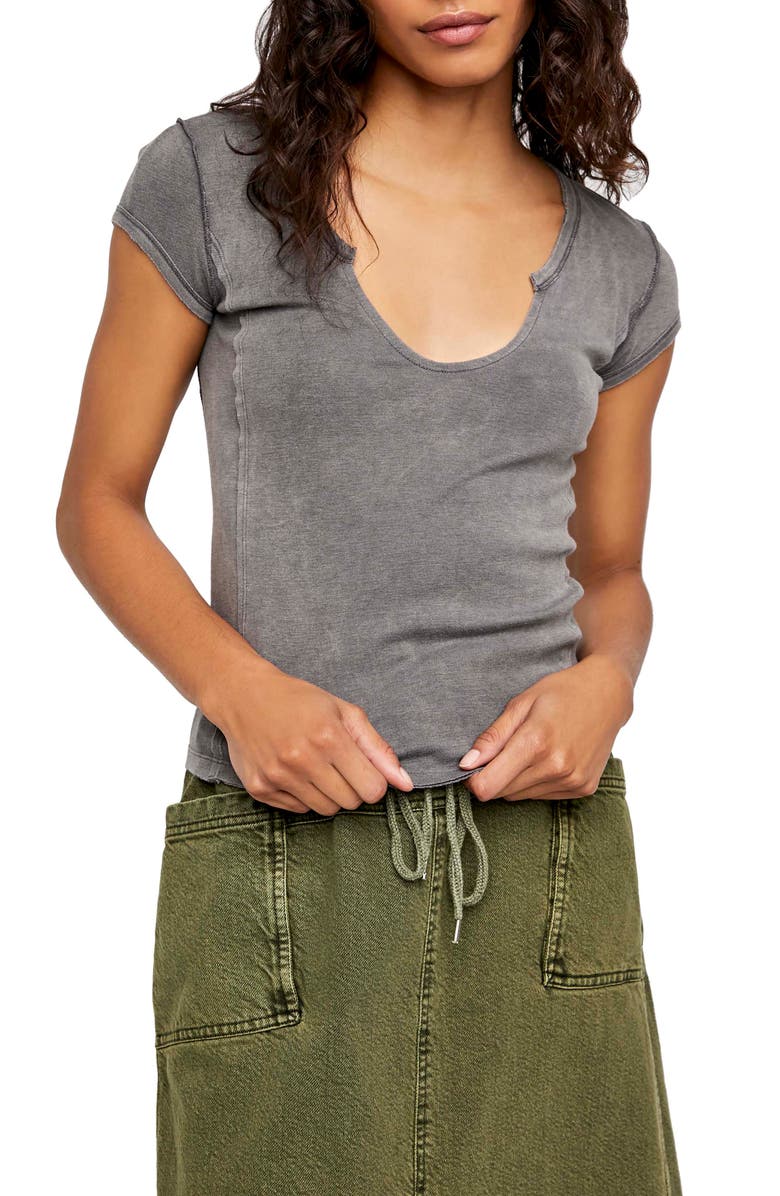 Free People We the Free Always Yours V-Neck Cotton Blend T-Shirt, Main, color, 