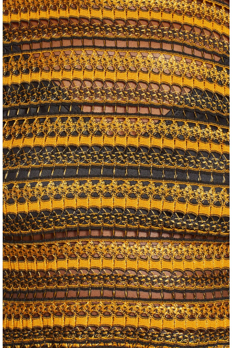 Stripe Lace Crop Top, Alternate, color, YELLOW MULTI