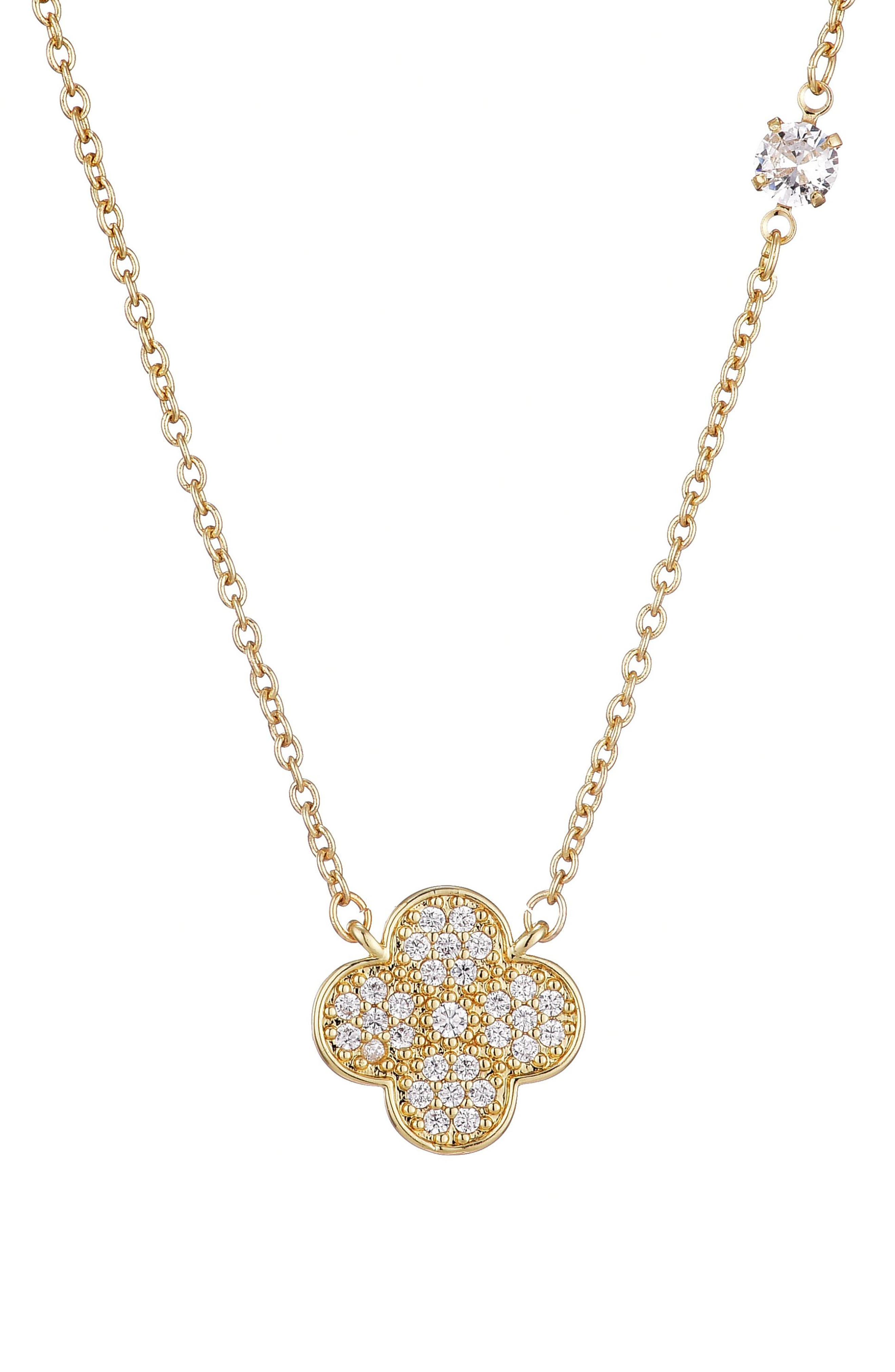 Adornia CZ Clover Pendant Necklace