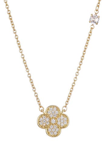 Adornia 14k Gold Plated Cz Clover Necklace