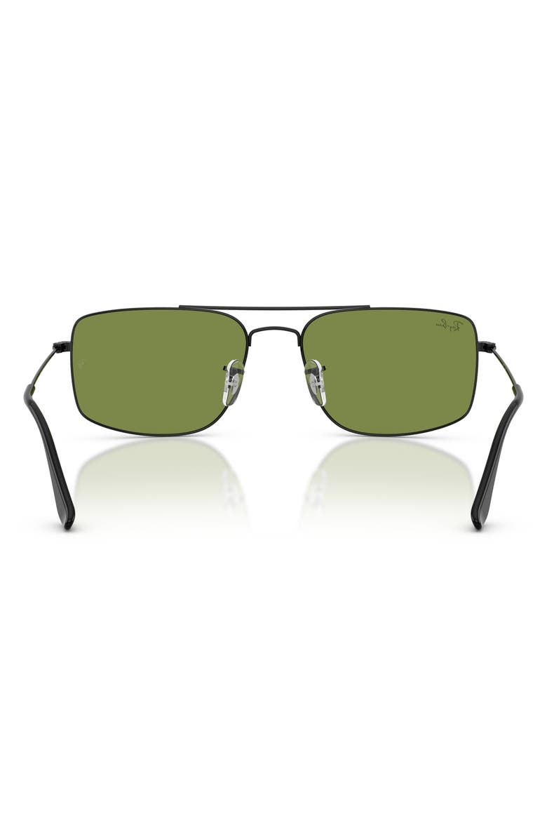 Ray-Ban Explorer 3 56mm Square Sunglasses, Alternate, color, Black / Green