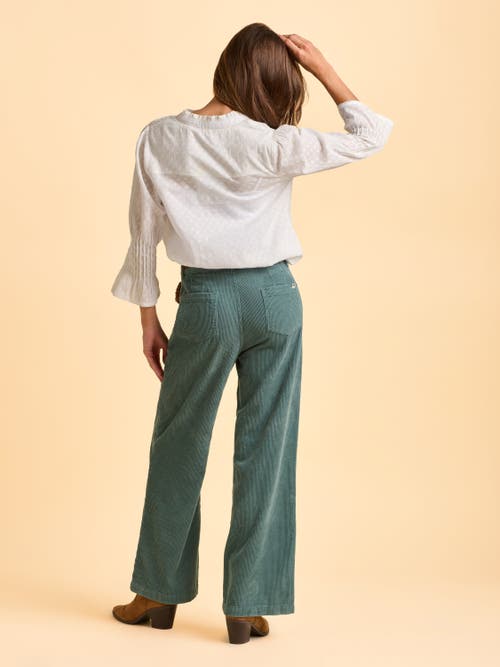 Brakeburn Elva 3/4 Sleeve High Neck Shirt In White