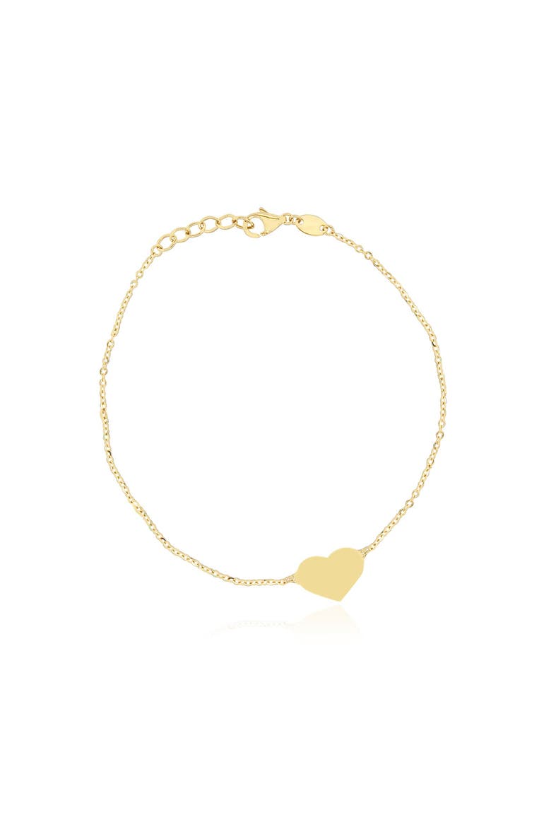 Gold Single Heart Bracelet, Main, color, Yellow Gold