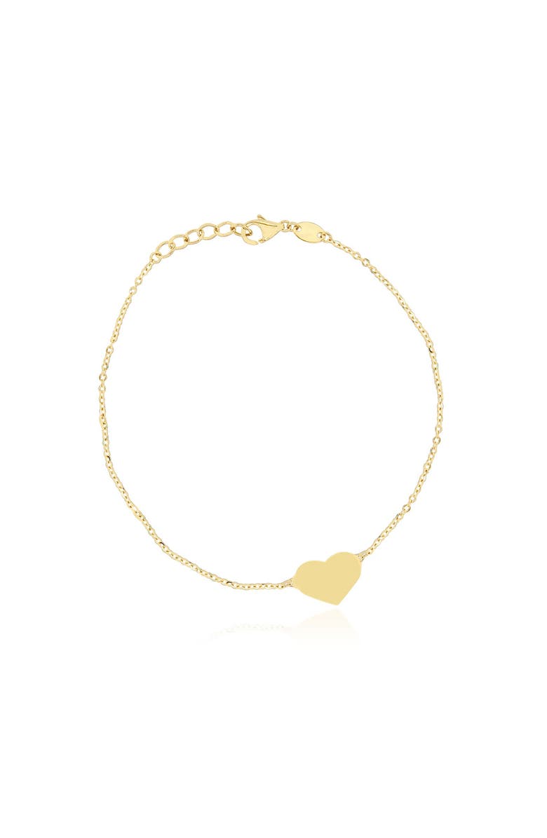 The Lovery Fine Jewelry Gold Single Heart Bracelet, Main, color, Yellow Gold