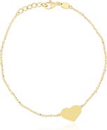 The Lovery Fine Jewelry Gold Single Heart Bracelet
