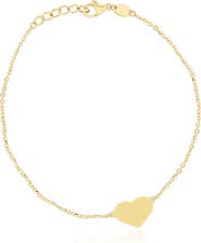 The Lovery Fine Jewelry Gold Single Heart Bracelet