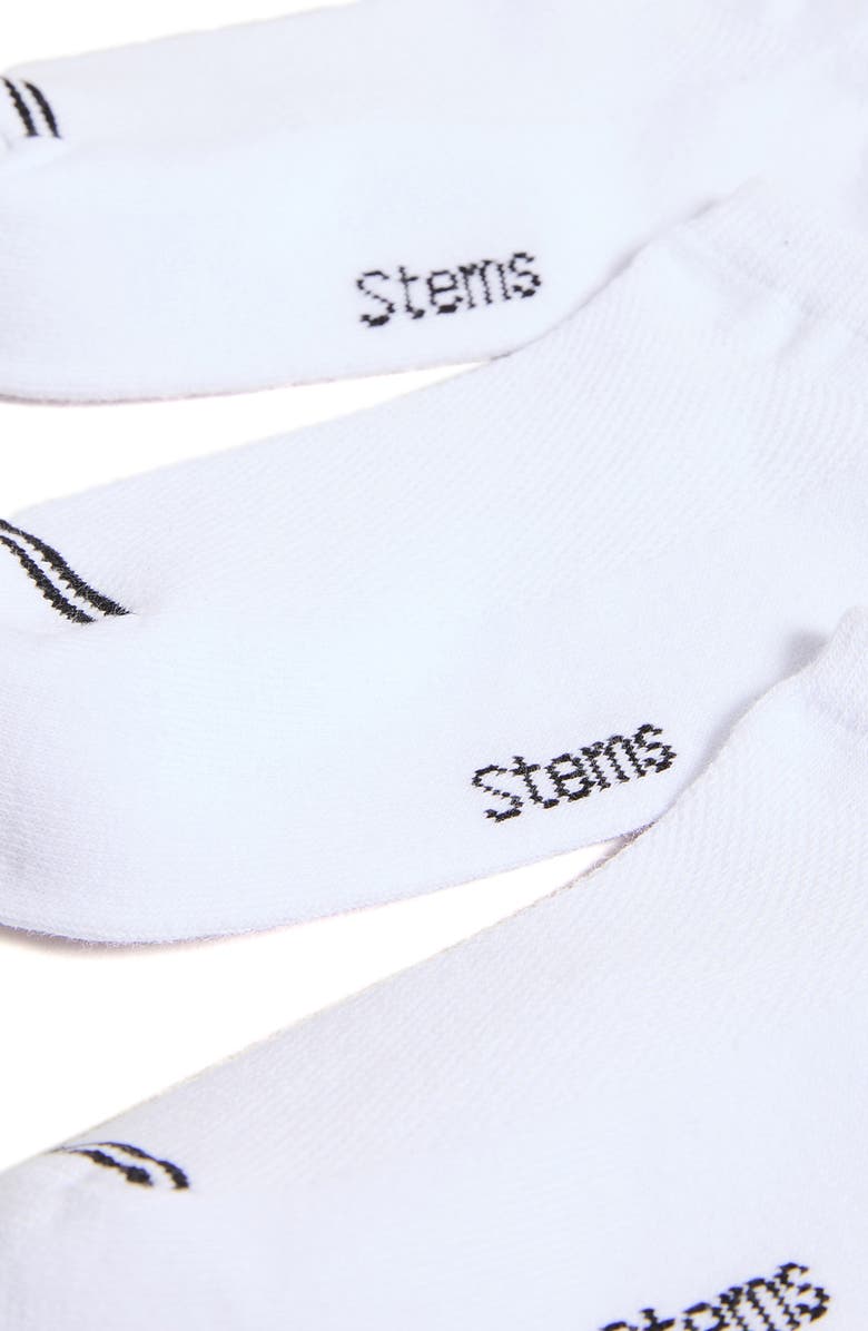 Stems 3-Pack Training No-Show Socks, Alternate, color, White
