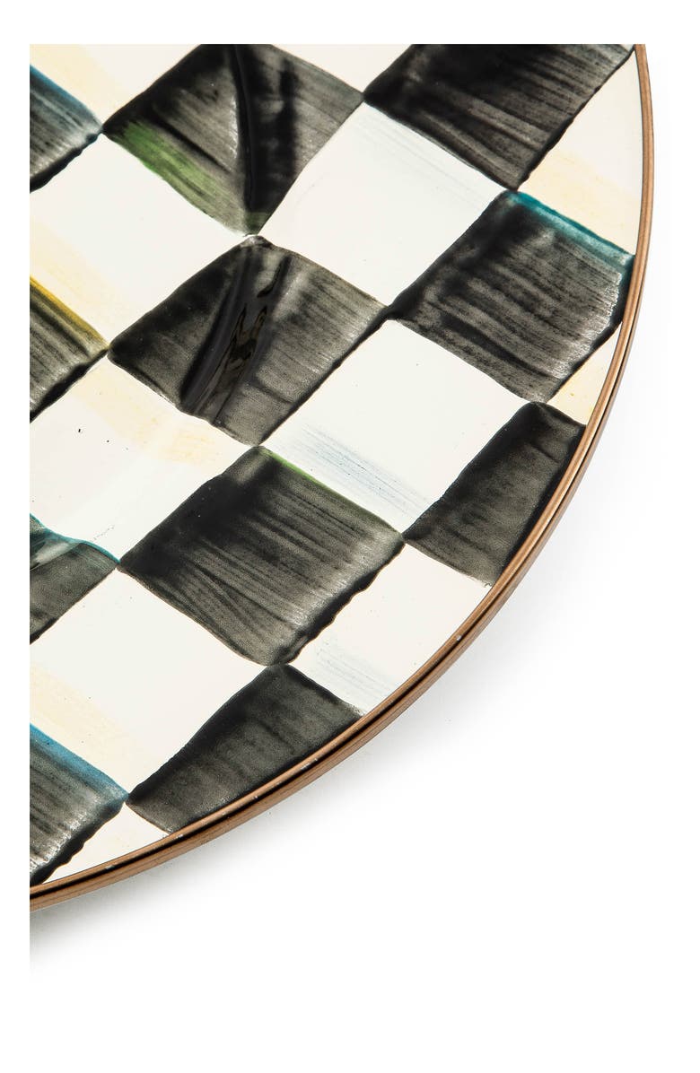MACKENZIE CHILDS Courtly Check Large Enameled Steel Oval Platter, Alternate, color, Black/ White
