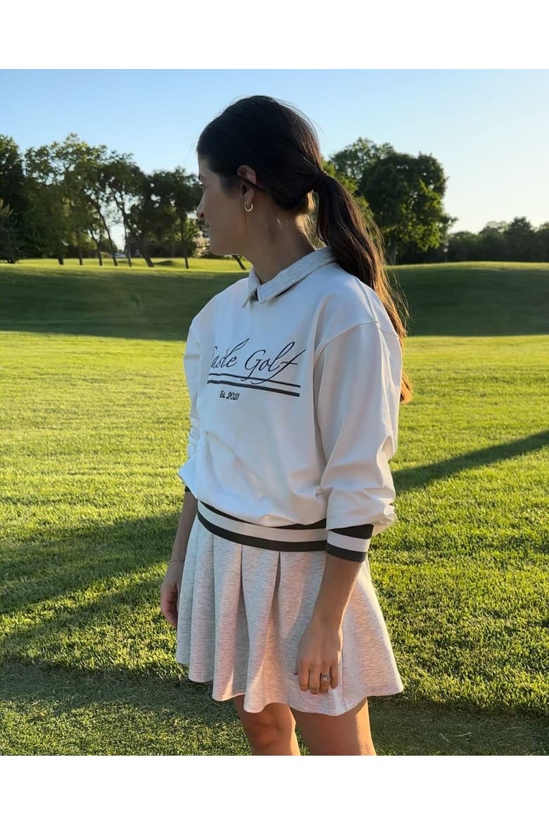 Embroidered Crewneck Sweatshirt, Alternate, color, White/Green