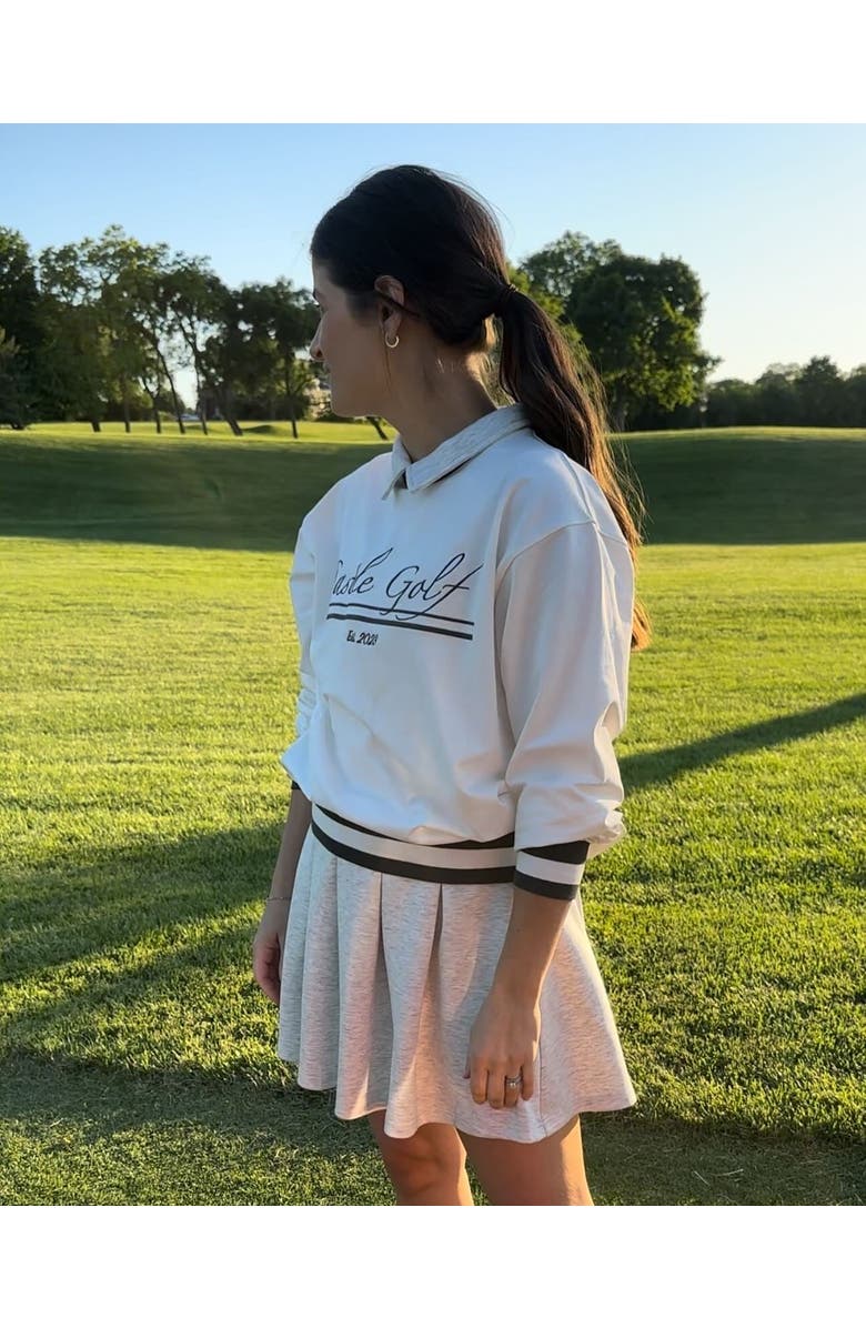 Castle Golf Embroidered Crewneck Sweatshirt, Alternate, color, White/Green