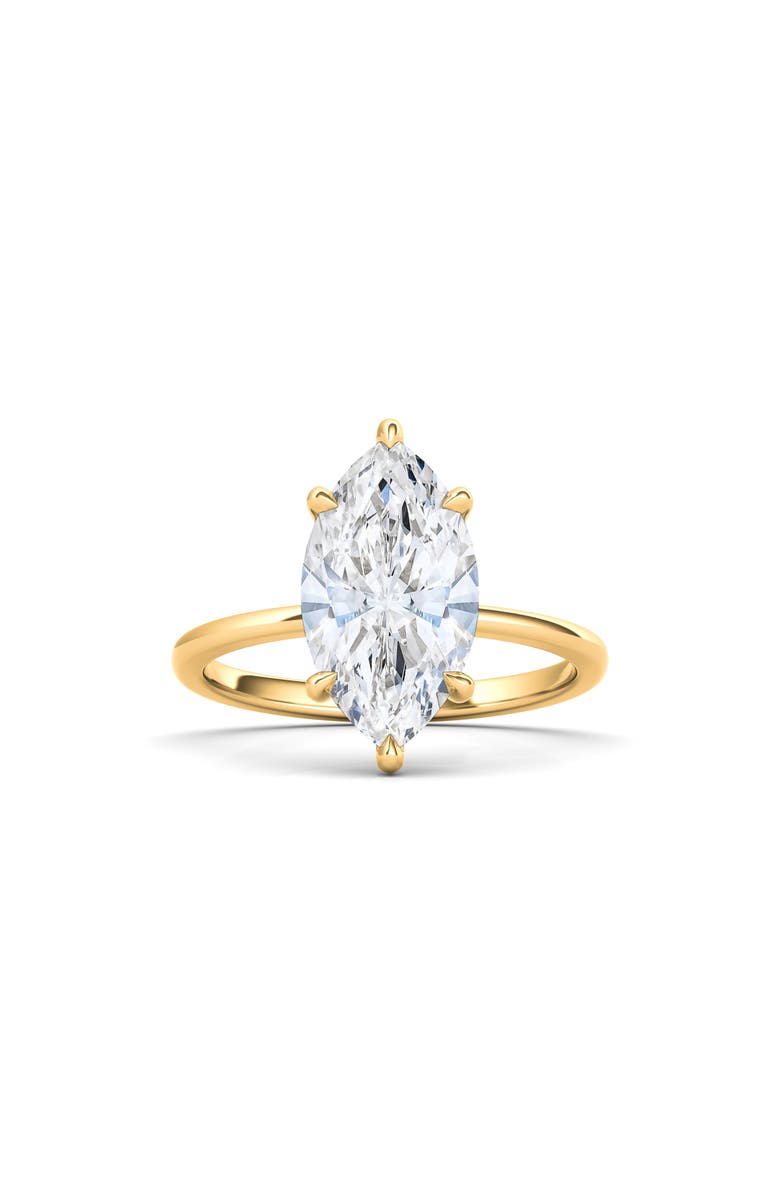 HauteCarat Marquise Cut Lab Created Diamond Ring, Main, color, 2.00 Ctw 18K Yellow Gold