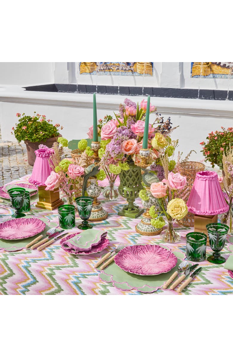 Mrs. Alice Emerald Palm Tree Wine Glasses, Alternate, color, Green