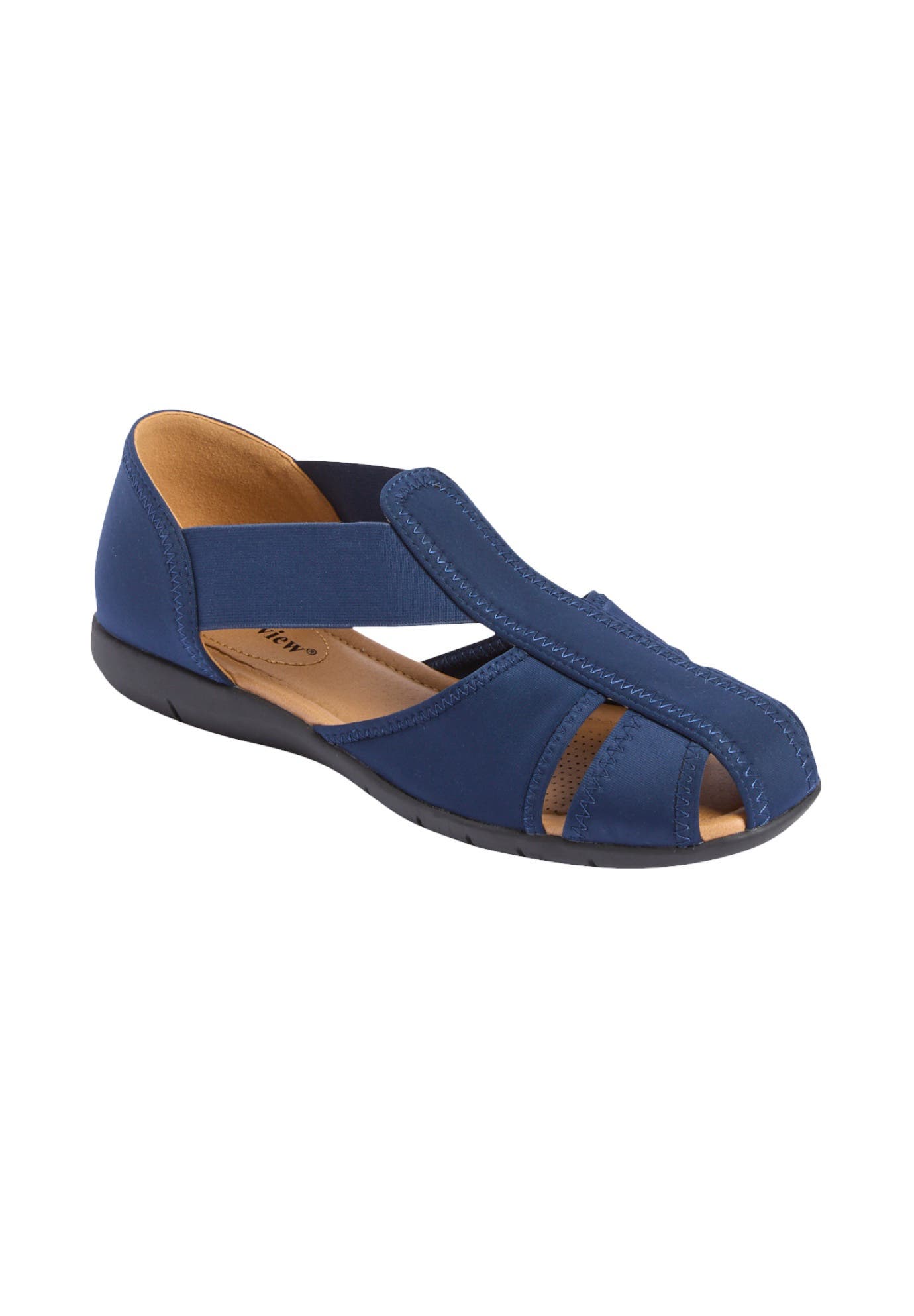 The Cheryl Stretch Neoprene Flat, Main, color, NAVY