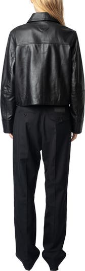 Zadig & Voltaire Liston Leather Crop Jacket | Nordstrom Zadig & Voltaire Liston Leather Crop Jacket | Nordstrom
