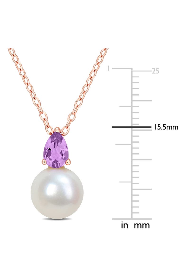 Amethyst & Freshwater Pearl Pendant Necklace, Alternate, color, PURPLE