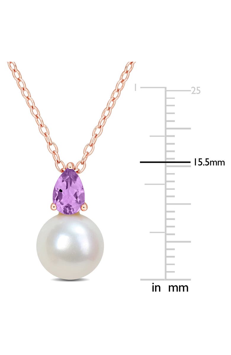 DELMAR Amethyst & Freshwater Pearl Pendant Necklace, Alternate, color, Purple