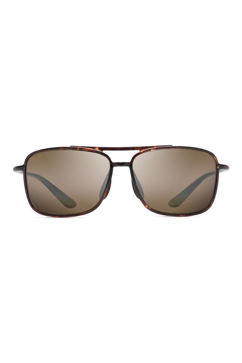 Kaupo Gap 61mm PolarizedPlus2® Aviator Sunglasses, Main, color, TORTOISE