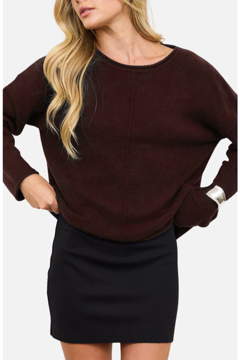 Center Seam Sweater, Main, color, RED WOOD