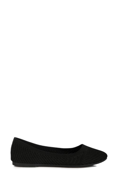 London Rag Ammie Ribbed Knit Ballet Flat In Black