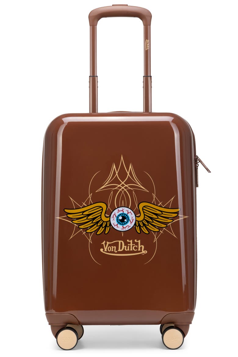 Eyeflight Expandable Hardside Spinner Carry-on Suitcase, Main, color, Brown