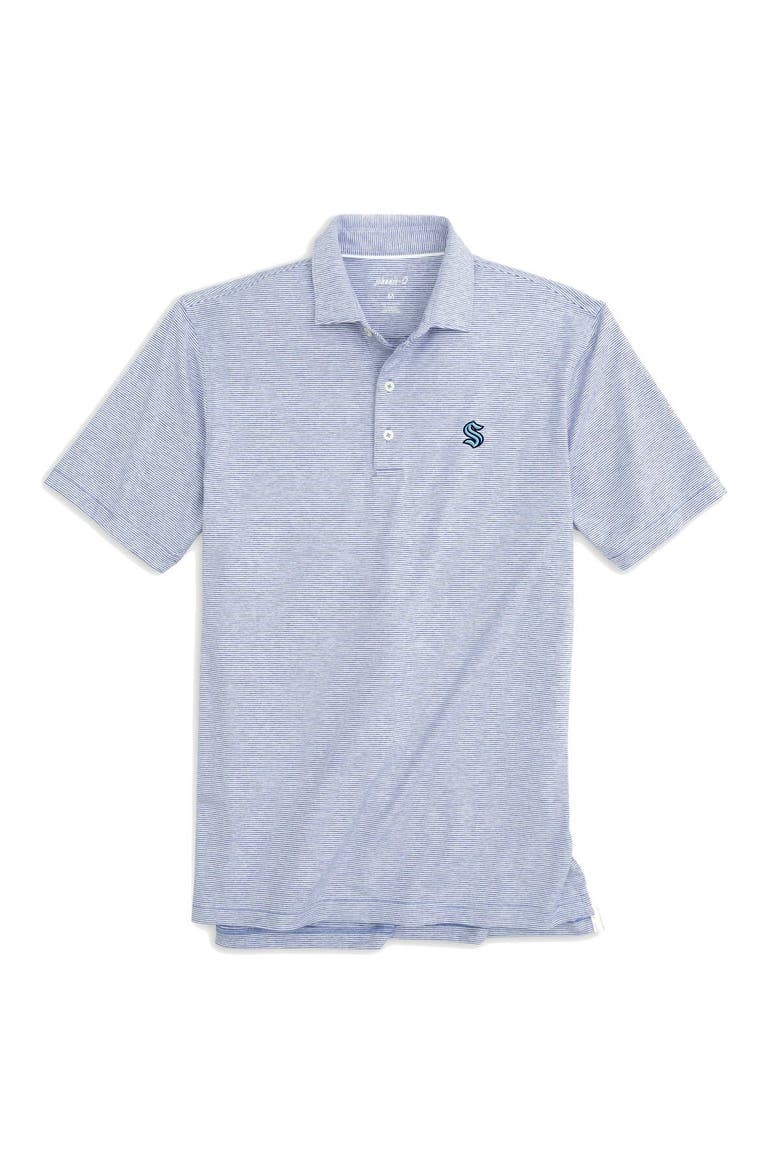 Men's johnnie-O Blue Seattle Kraken Lyndon Striped Jersey Polo, Main, color, Blue