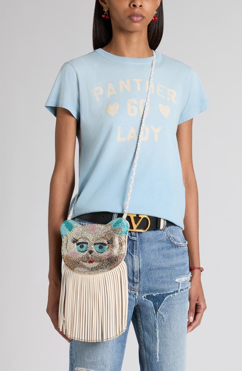 Valentino Garavani Le Chat De La Maison Shoulder Bag, Main, color, Ivory Multi