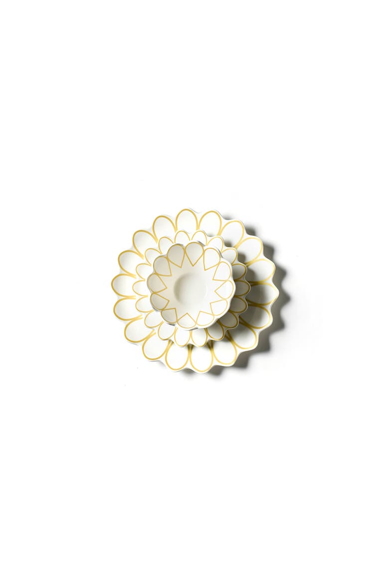 Deco Gold Scallop Dinnerware 12 Piece Set, Alternate, color, Yellow