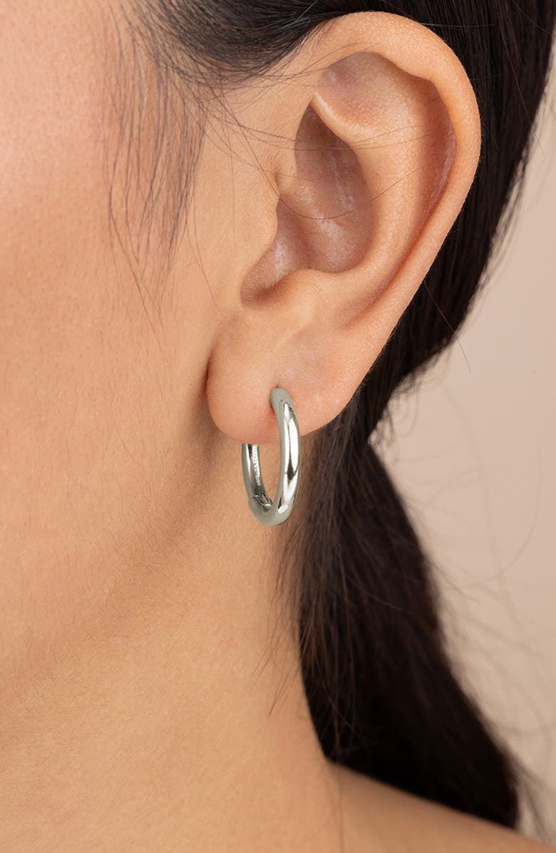 Sterling Forever Carmen Polished Infinity Micro Hoop Earrings, Alternate, color, Silver