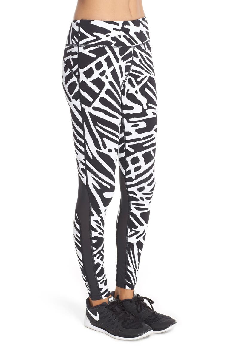 'Palm Epic Lux' Dri-FIT Tights, Alternate, color, BLACK/ SILVER