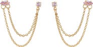 Ettika Double Piercing Chain Drop Earrings