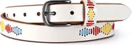 OLD TREND Boho Genuine Leather Stitched Perforated Detail Belt