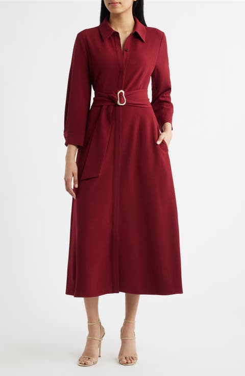 Belted Midi Shirtdress