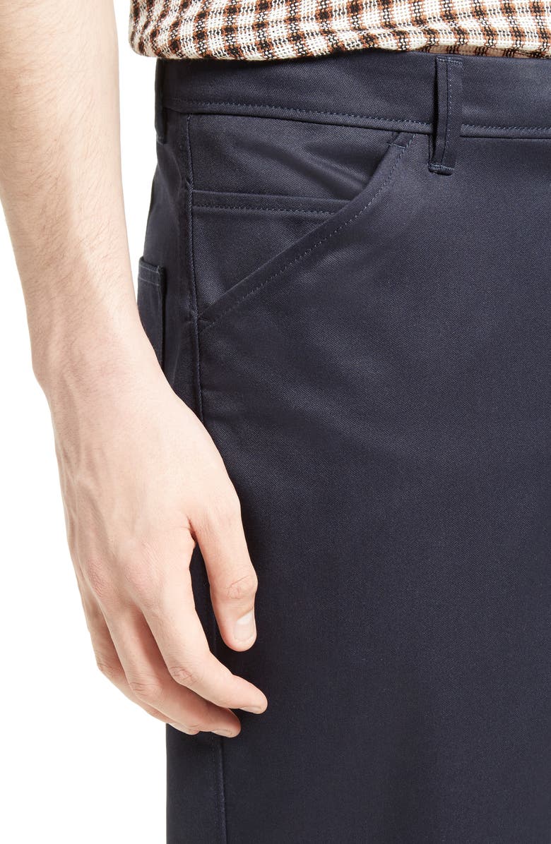 Acne Studios Allan Cotton Blend Crop Trousers, Alternate, color, 