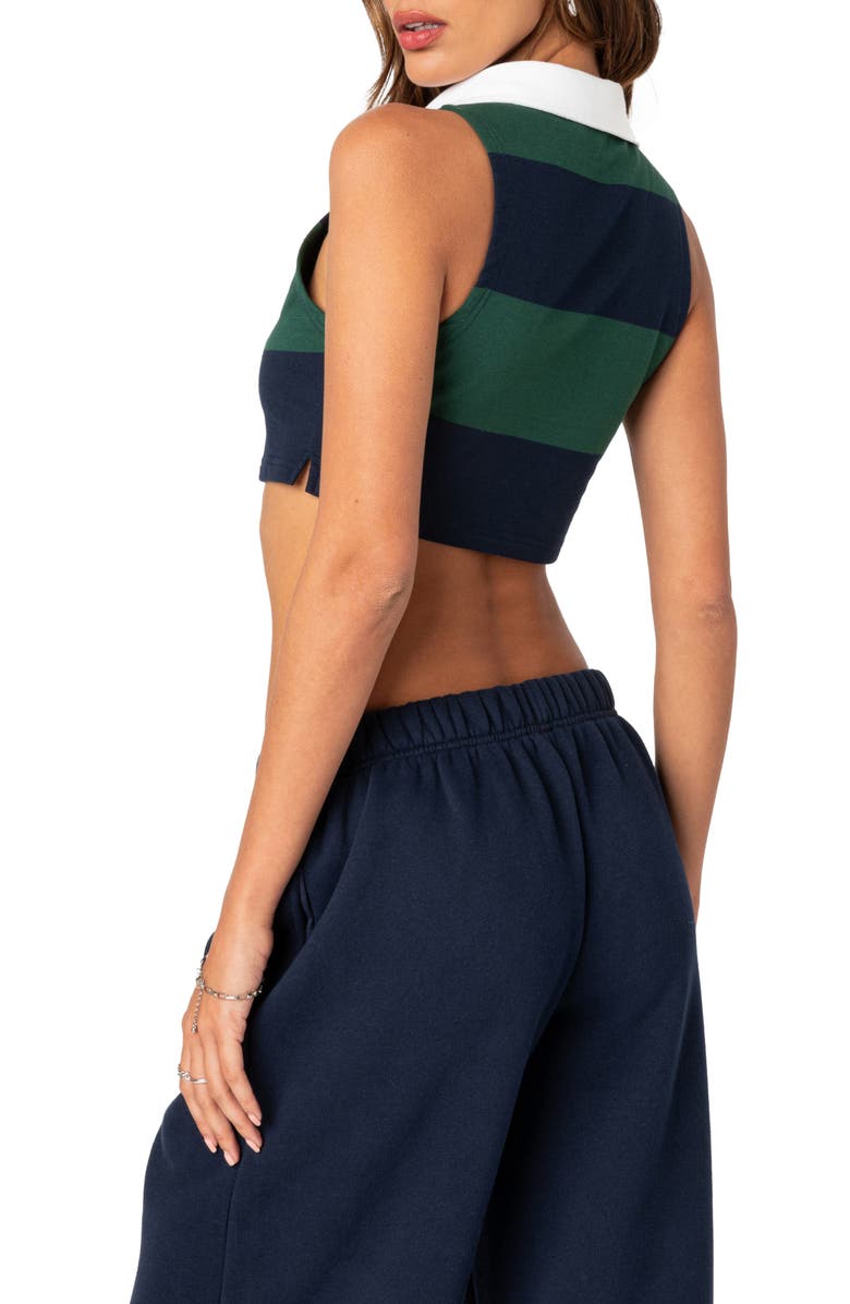 EDIKTED Country Club Stripe Sleeveless Crop Top, Alternate, color, 