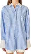 English Factory Stripe Oversize Poplin Shirt