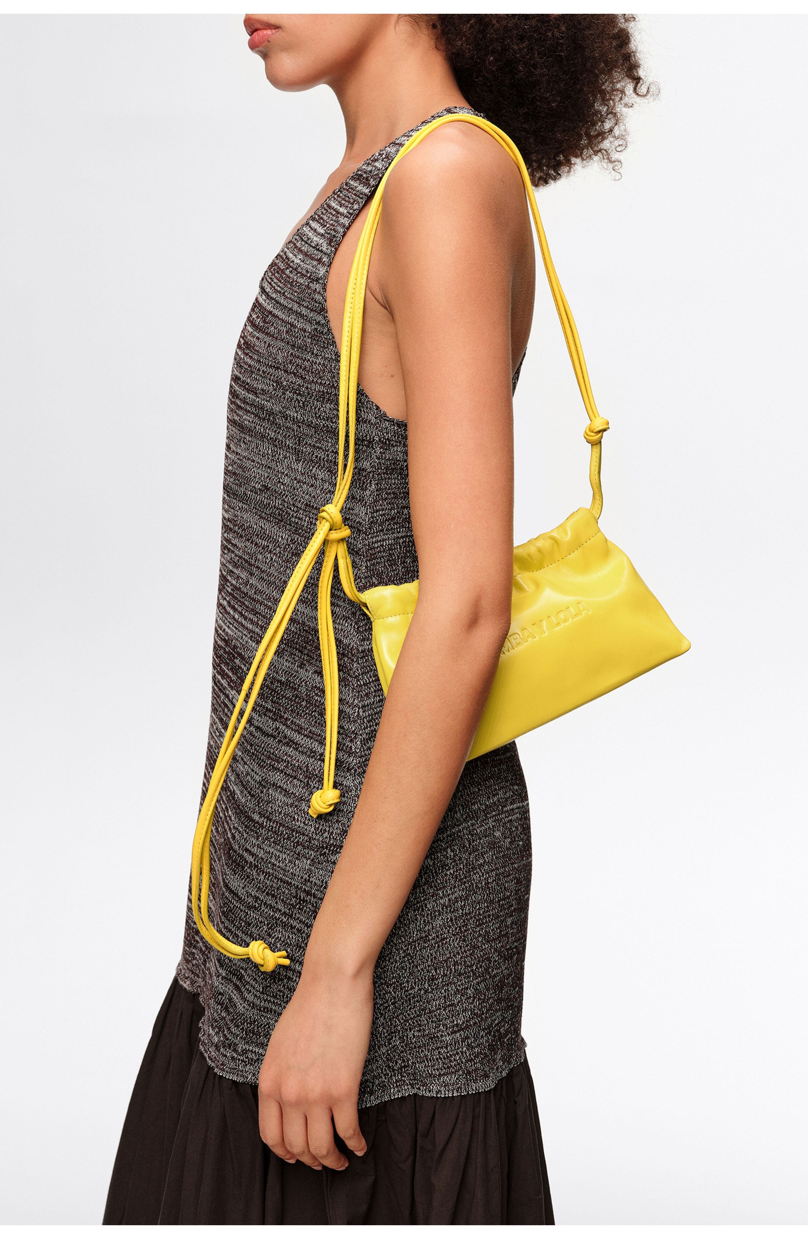 Leather Mini Multi-Strap Bag, Alternate, color, YELLOW