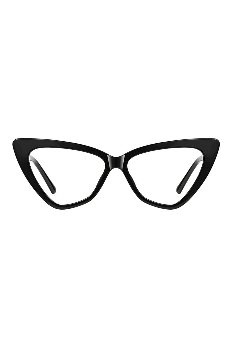 Vanna 55mm Cat Eye Blue Light Blocking Glasses, Main, color, BLACK / CLEAR