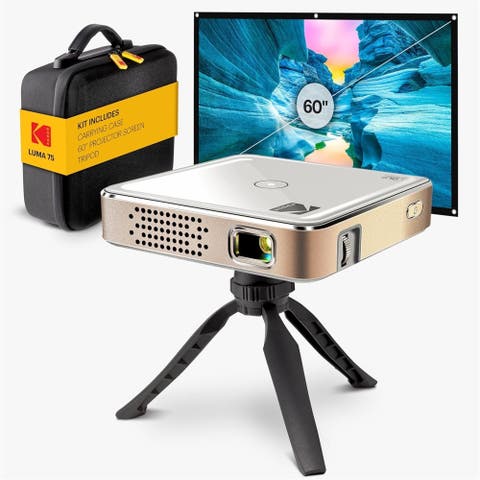 Luma 75 Ultra Mini Projector, Portable Pico Projector with 60" Screen, Tripod & Case