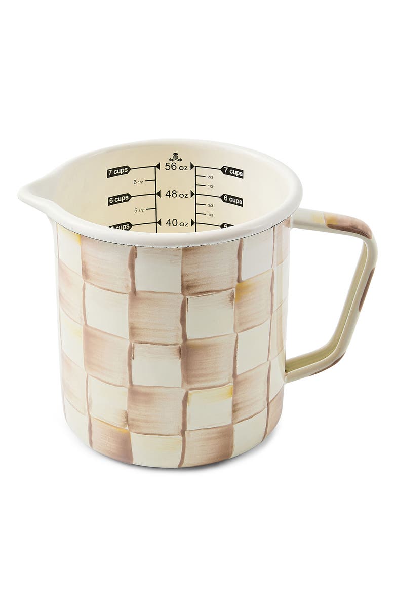 MACKENZIE CHILDS Mocha Check Enameled Steep 7-Cup Measure, Main, color, Mocha
