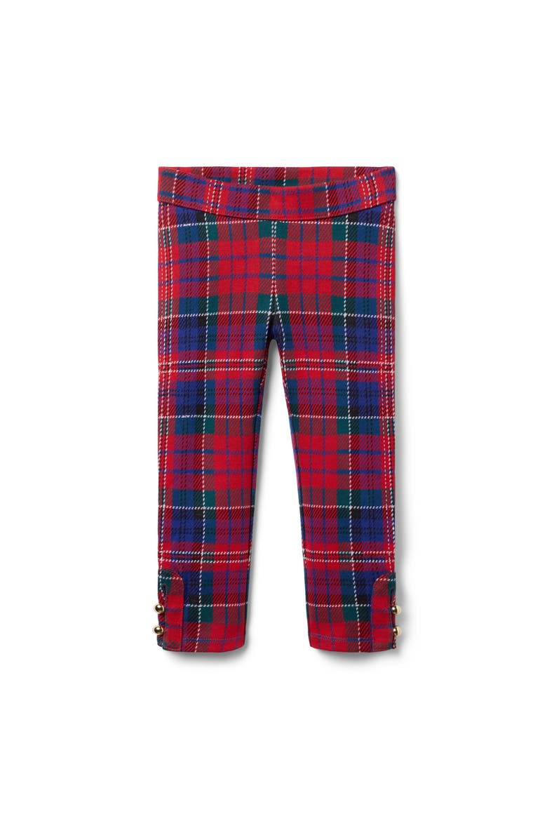 Tartan Button Cuff Pant, Main, color, Red