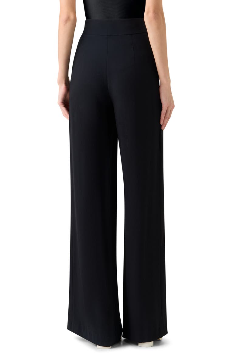 Akris Fellia Silk Georgette Wide Leg Pants, Alternate, color, Black