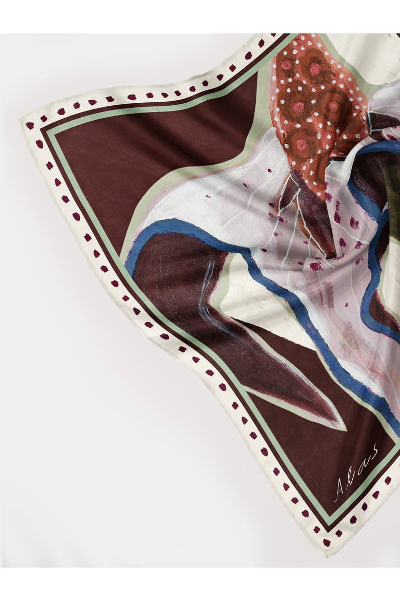 Hand Rolled Floral Silk Shawl, Alternate, color, Print 'the Botanists Gift'