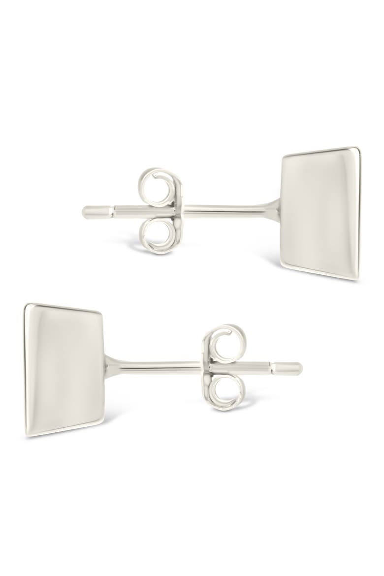 Princess Cut Cubic Zirconia Stud Earrings, Alternate, color, SILVER