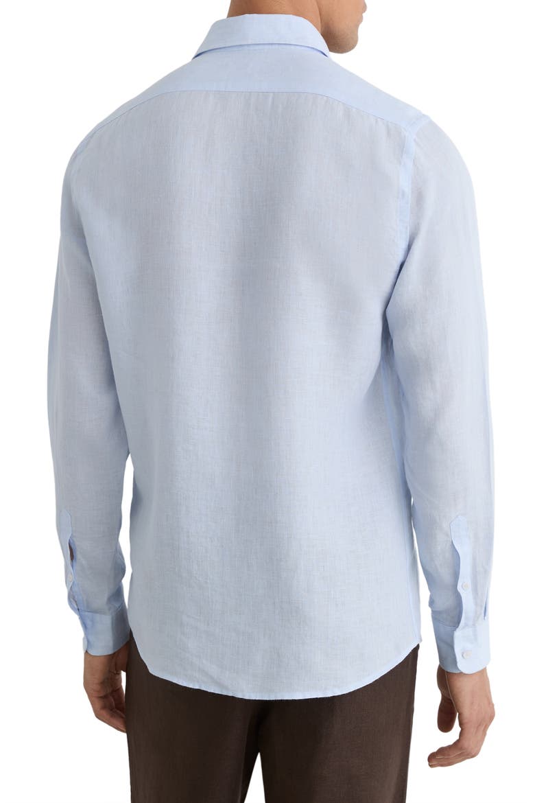 Ruban Linen Button-Up Shirt, Alternate, color, PALE BLUE