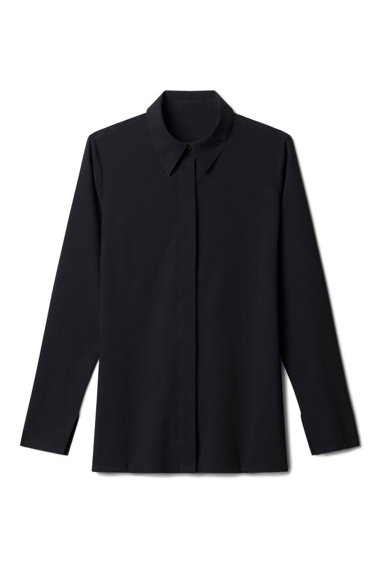 Mirage Water Repellent Performance Button-Up Shirt, Alternate, color, BLACK