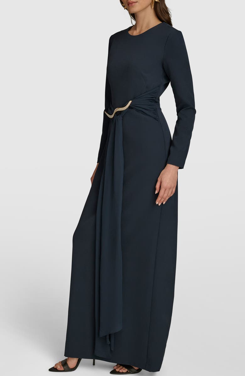 Donna Karan New York Long Sleeve Maxi Dress, Alternate, color, Nightfall/ Nightfall