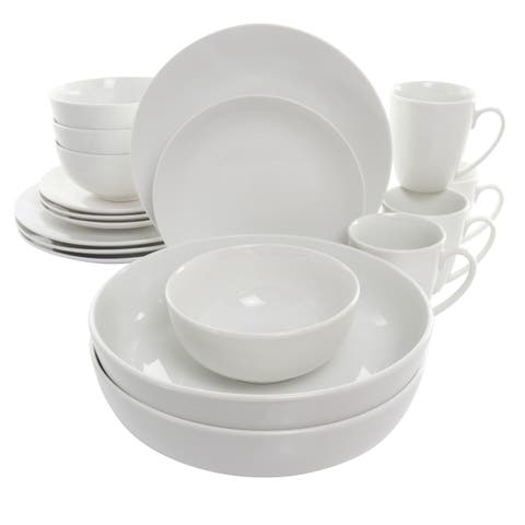 Owen 18 Piece Porcelain Dinnerware Set with 2 Large Serving Bowls