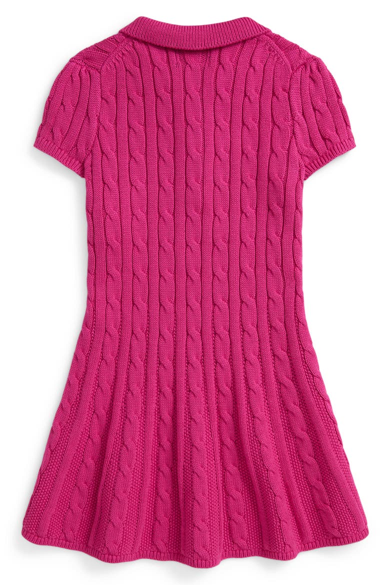 Kids' Cotton Cable Knit Sweater Dress, Alternate, color, COLLEGE PINK